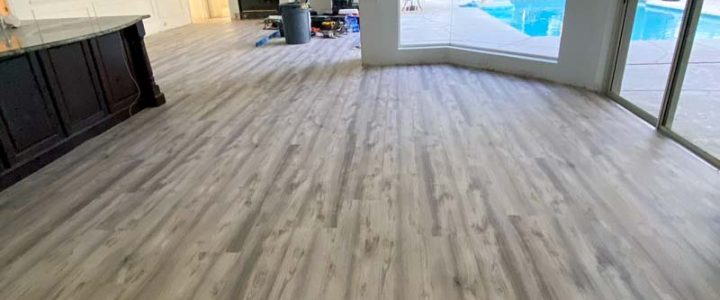 Vinyl flooring installed for home interior floor